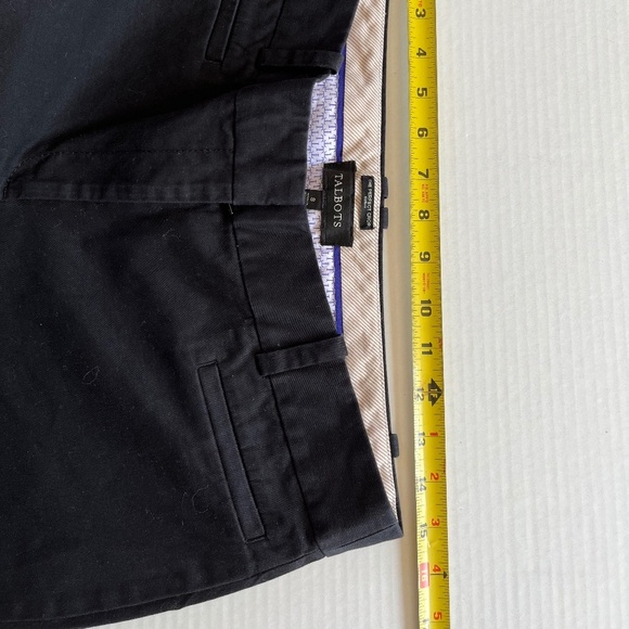 Talbots Perfect Crop Black Pants Twill High Rise Trousers Coastal Pockets Size 8 - Picture 8 of 12